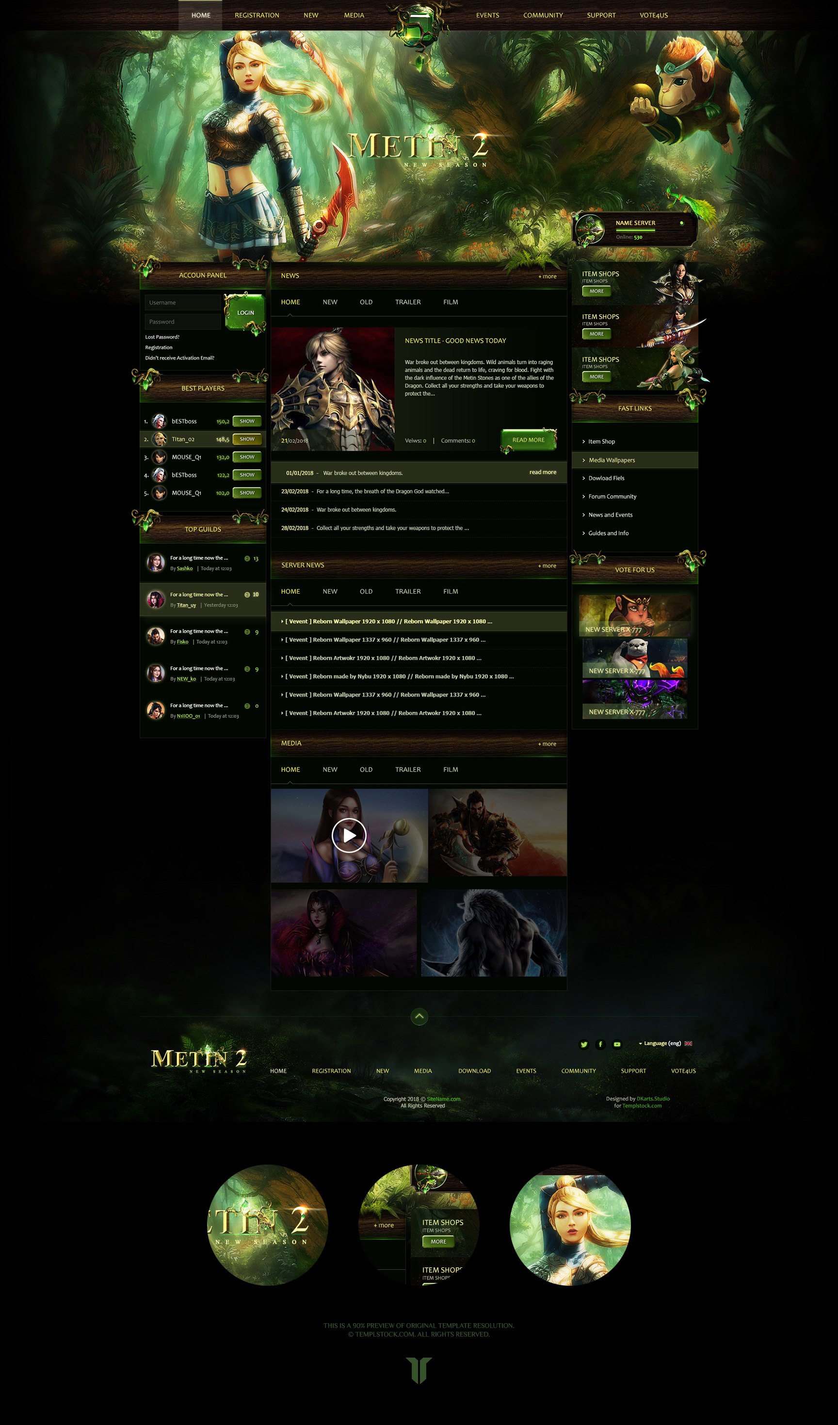Metin2 Forest Game Website Template