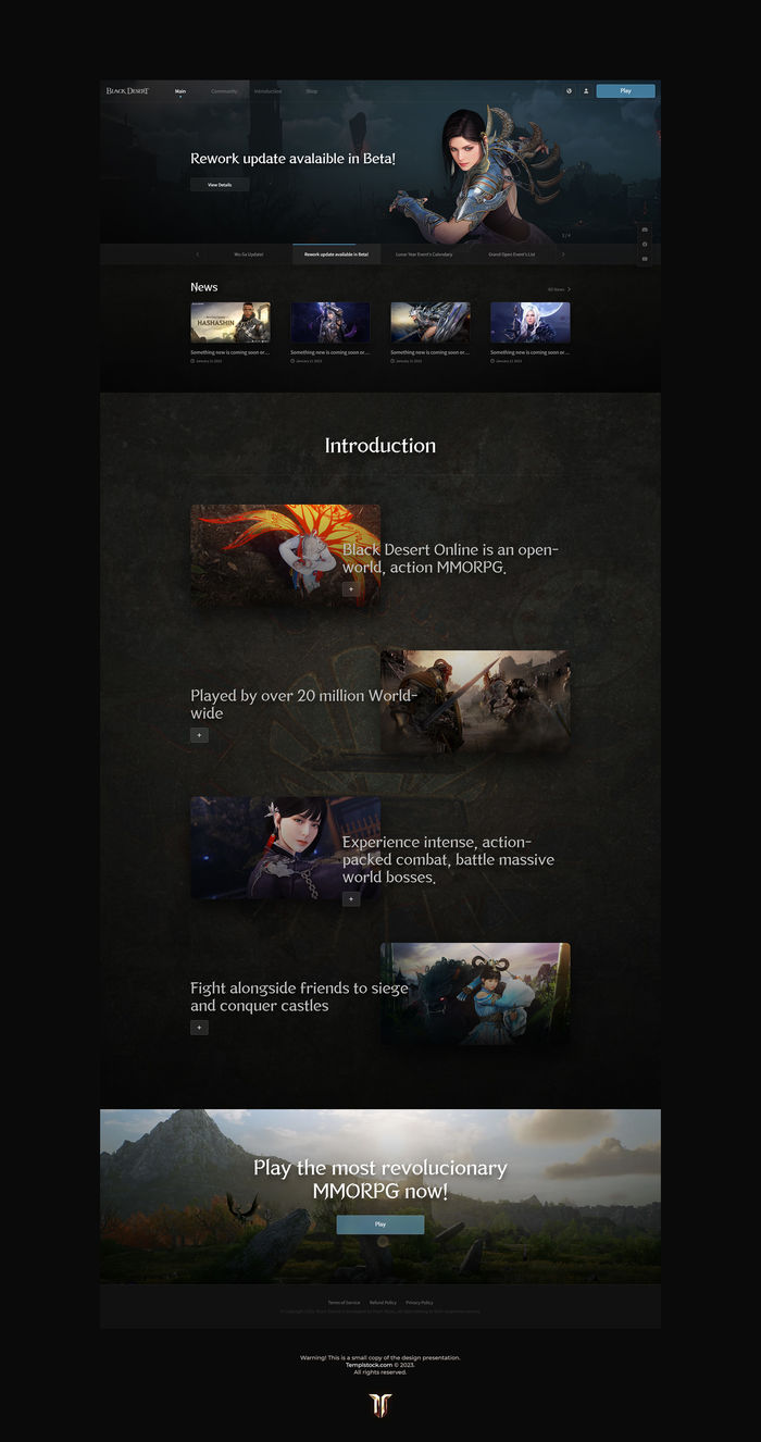 Black Desert V2 Game Template